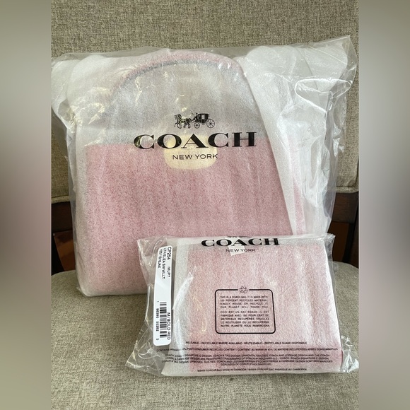 NWT！2PCS COACH Eliza Mini Carryall Bag（CW040）Gold/BoRed  and Eliza Wallet（CP254） - Picture 2 of 16